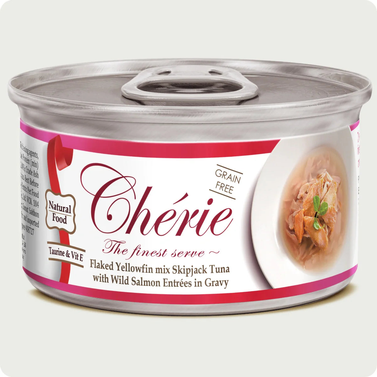 Chérie Signature Gravy Tuna in Gravy adding Salmon 80g.