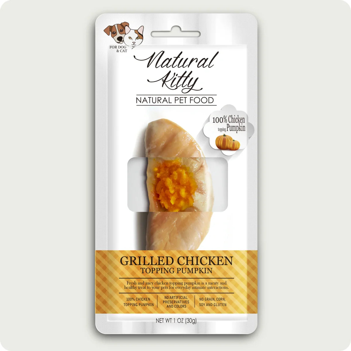 Natural Kitty Fillets Grilled chicken topping pumpkin