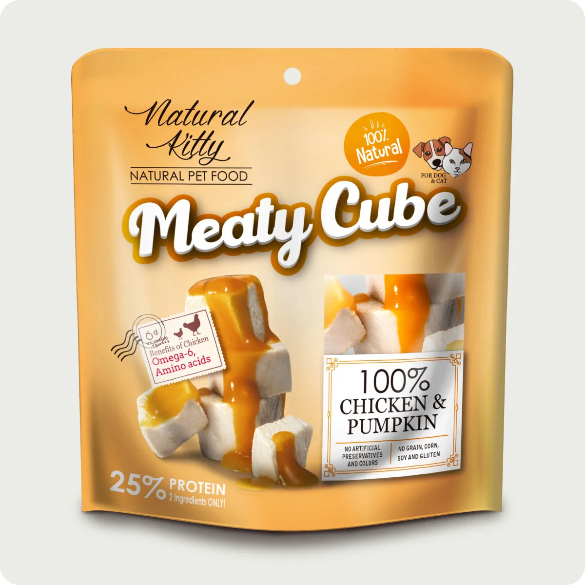 Natural Kitty Meaty Cubes 100% chicken with pumpkin