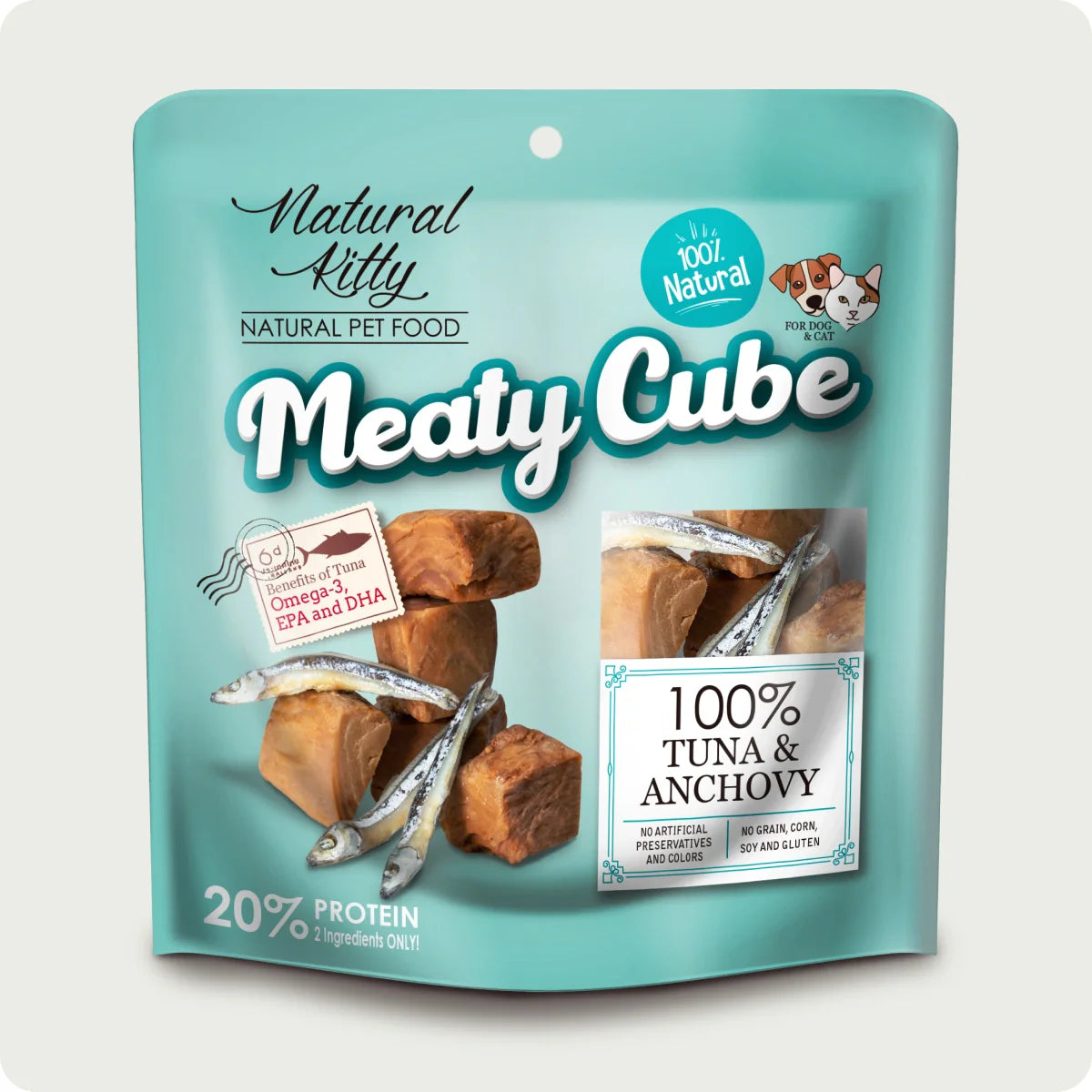 Natural Kitty Meaty Cubes 100% tuna & anchovy