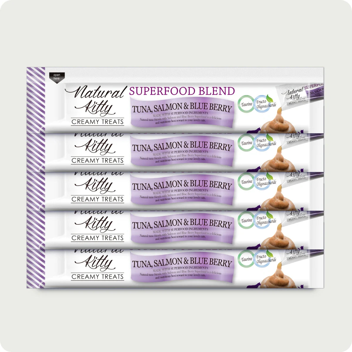 Natural Kitty Creamy Treats Tuna, Salmon & Blueberry